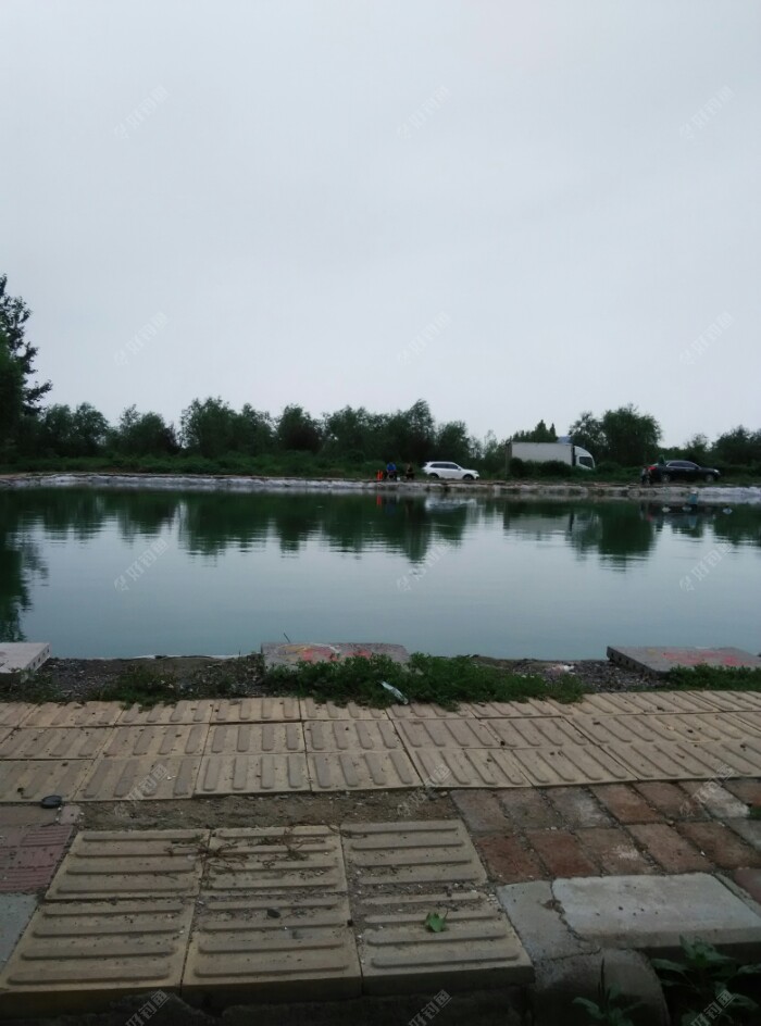 池东面有两个钓友。